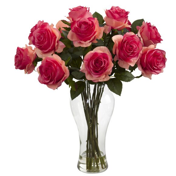 Blooming Roses w/Vase - SKU #1328 - 1